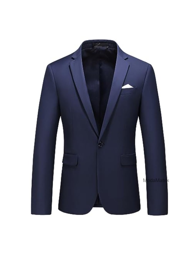 Slim Fit Suit Jacket, Casual Sport Coat, One Button Blazer For Men